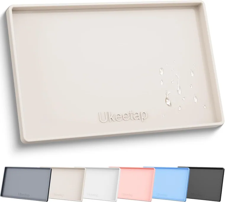 Extra Thick Waterproof Silicone Mat, 19 x 12 in, Beige