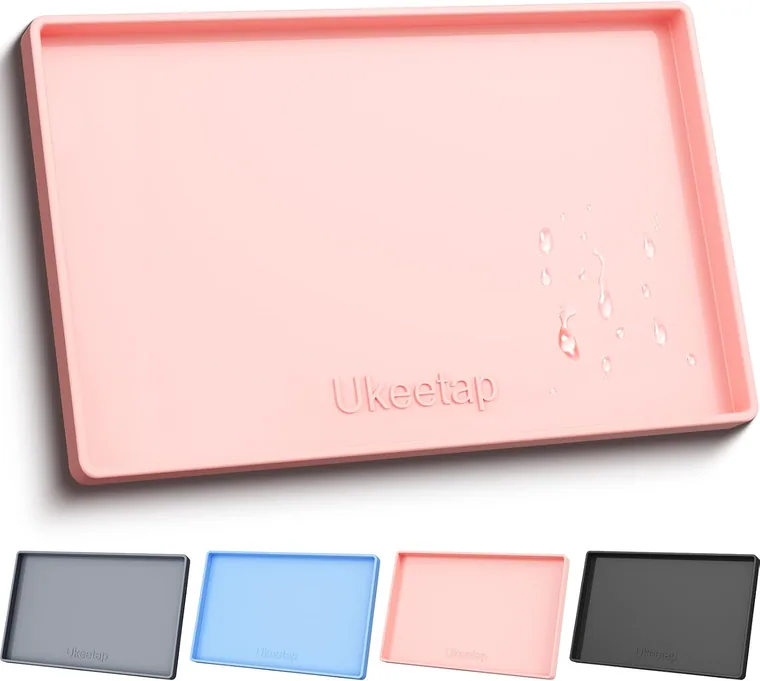 Extra Thick Waterproof Silicone Mat, 19 x 12 in, Pink