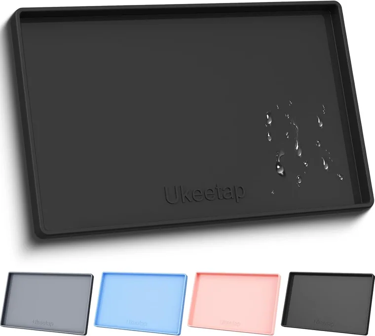 Extra Thick Waterproof Silicone Mat, 19 x 12 in, Black