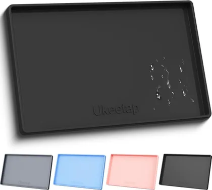 Extra Thick Waterproof Silicone Mat, 34 x 22 in, Black