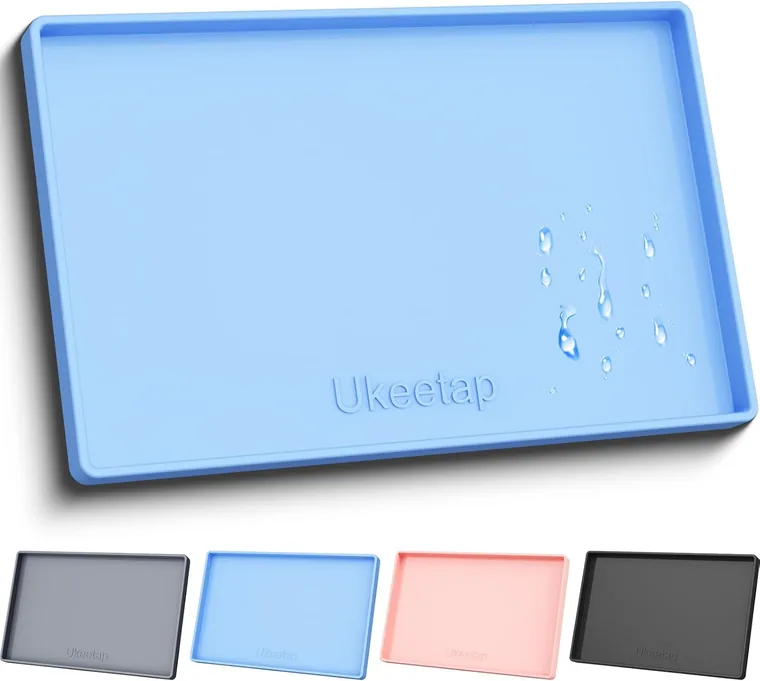 Extra Thick Waterproof Silicone Mat, 19 x 12 in, Blue