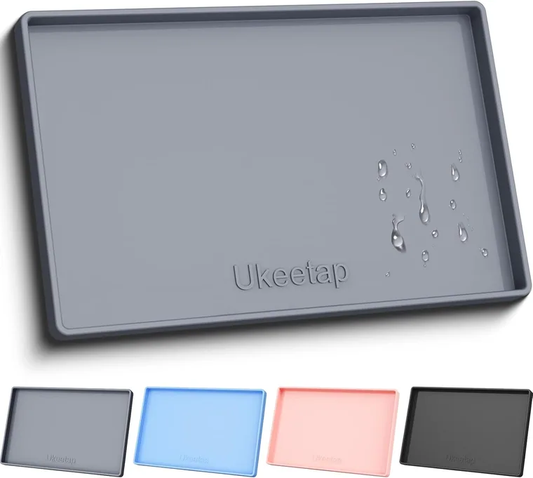 Extra Thick Waterproof Silicone Mat, 19 x 12 in, Grey