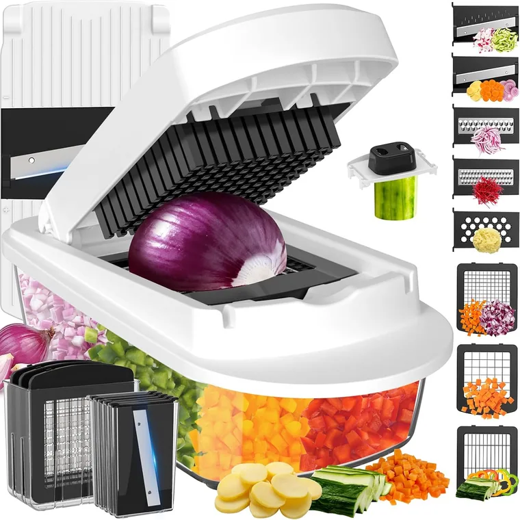 8 Pack 8-Blade Chopper & Gadget Set, White