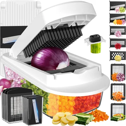 8 Pack 8-Blade Chopper & Gadget Set, White