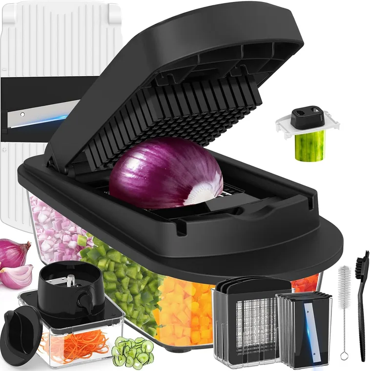 12 Pack 12-Blade Chopper & Gadget Set, Black